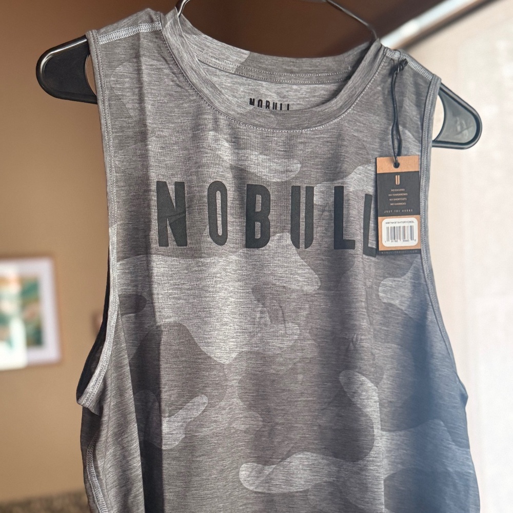 NOBULL Gray Camo Crop Tank